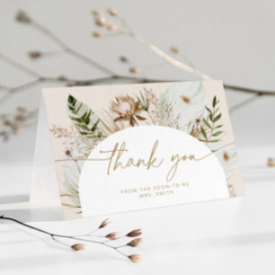 Bohemian beach bridal shower thank you card