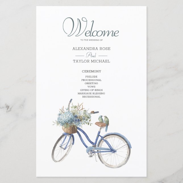 Bohemian Bicycle Watercolor Wedding (Front)