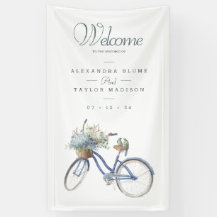 Bohemian Bicycle Watercolor Wedding Banner
