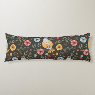 Bohemian Birds and Flowers Pattern Body Cushion