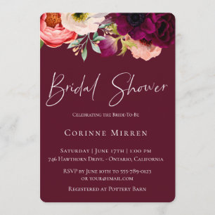 Bohemian Blooms Bridal Shower Invitation