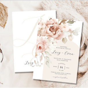 Bohemian Blooms Modern Arch Boho Wedding Invitation