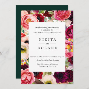 Bohemian Blooms Wedding Invitation