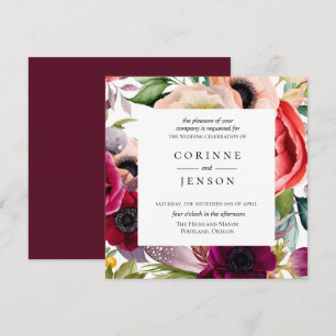 Bohemian Blooms Wedding Invitation