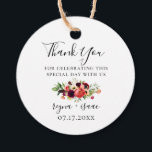 Bohemian Blooms Wedding Thank You Favour Tags<br><div class="desc">Beautiful watercolor bohemian style flowers,  feathers and botanical foliage wreath in trendy shades of violet,  burgundy,  coral,  peach,  pink and green,  personalised favour tags.</div>