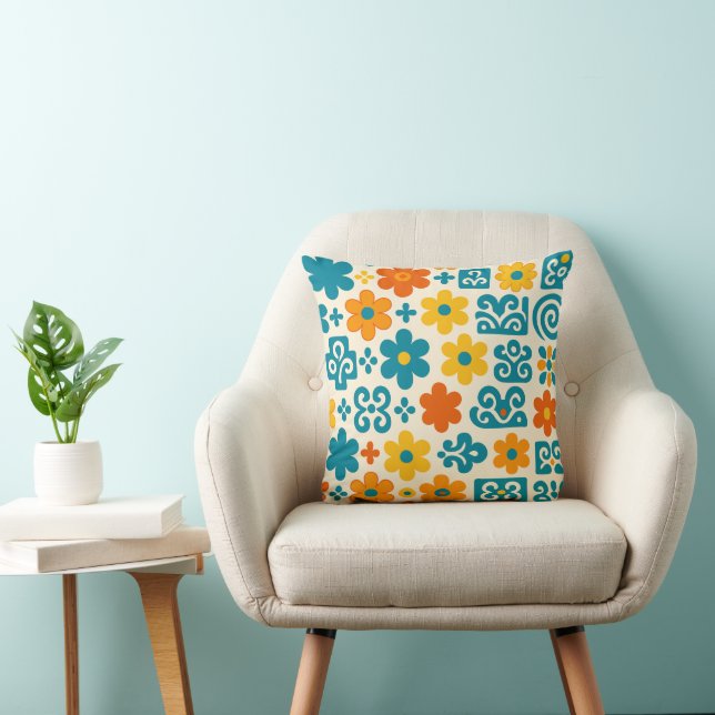 Bohemian Blossom Geometry Cushion (Chair)