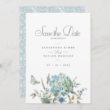 Bohemian Blue Floral Watercolor Wedding