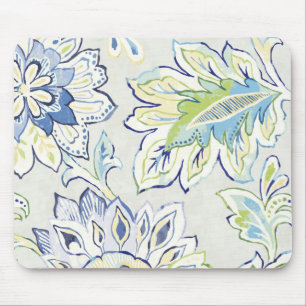 Bohemian Blue Flower Mouse Mat