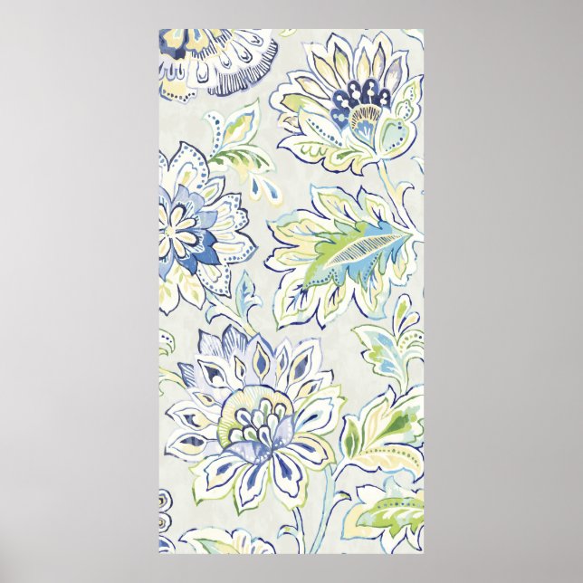 Bohemian Blue Flower Poster (Front)