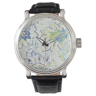 Bohemian Blue Flower Watch