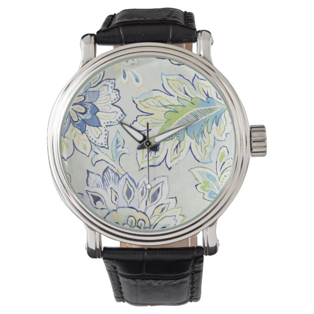 Bohemian Blue Flower Watch (Front)