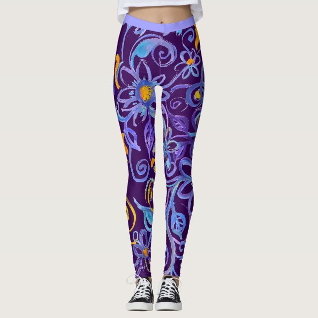 Bohemian Blue Leggings (Front)