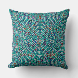 Bohemian blues pattern cushion