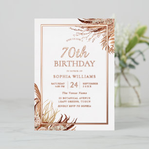 Bohemian Boho 70th Birthday Party Rose Gold