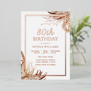 Bohemian Boho 80th Birthday Party Rose Gold