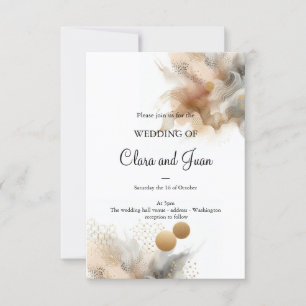 Bohemian boho beige invitation
