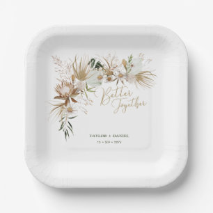 Bohemian Boho Botanical Wedding Decor Paper Plate