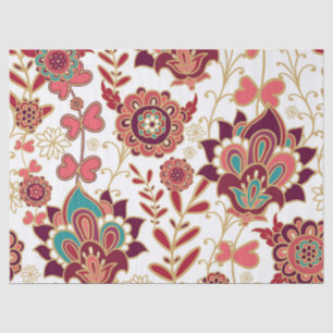 Bohemian Boho MOD Hippy Chic Flower Pattern Tissue Paper