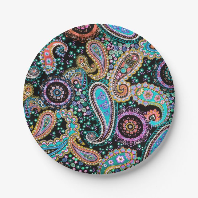 Bohemian Boho MOD Pattern Paper Plate (Front)