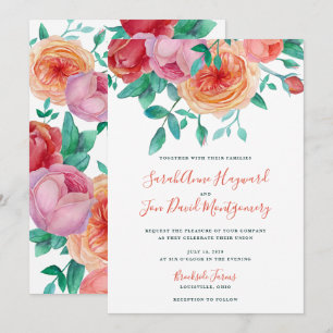 Bohemian Bold Floral Wedding Invitation