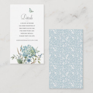 Bohemian Botanical Blue Watercolor Wedding Enclosure Card