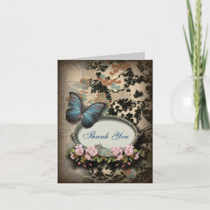 Bohemian Botanical butterfly Paris bridal shower Thank You Card