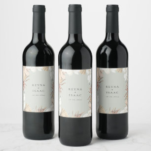 Bohemian Botanical Personalised Wine Label