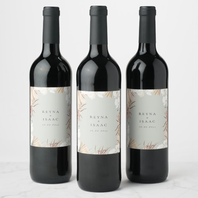 Bohemian Botanical Personalised Wine Label (Bottles)