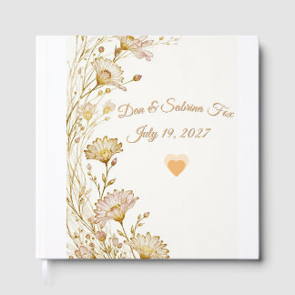 Bohemian, botanical style  guest book