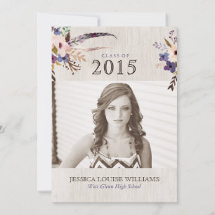 Bohemian Bouquet Graduation Invitations