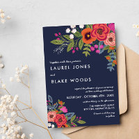 Bohemian Bouquet - Navy Blue & Coral Wedding