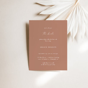 Bohemian Brandy Rose Minimalist Bridal Shower Invitation