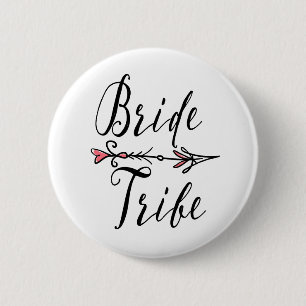 Bohemian Bride Tribe with Heart Arrow 6 Cm Round Badge