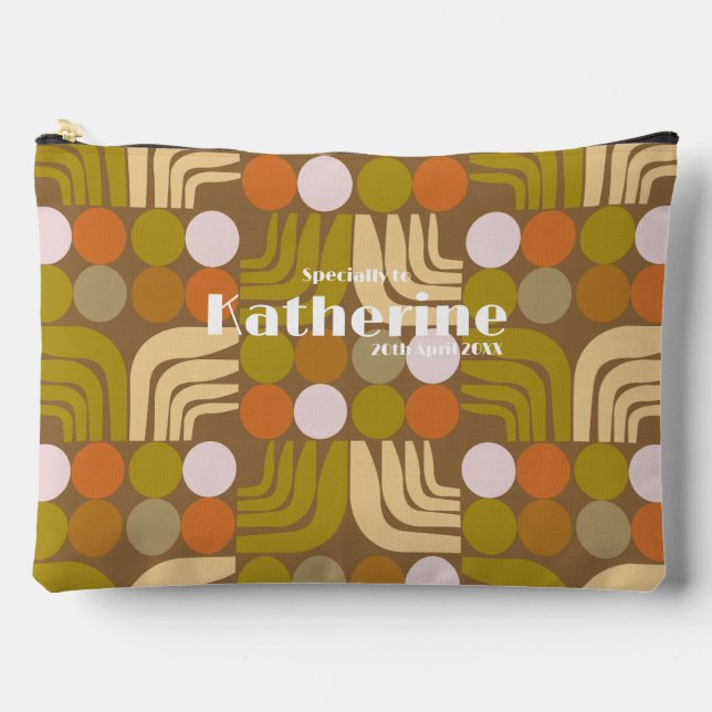 Bohemian Brown Green Orange Accessory Pouch (Front)