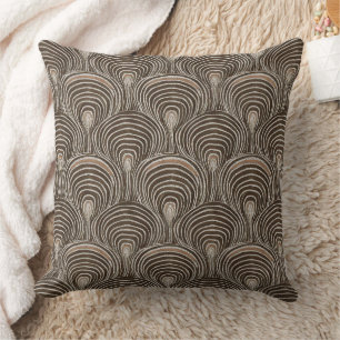Bohemian brown scallops pattern cushion