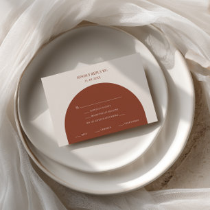 Bohemian Burnt Orange Arch Meal Choice RSVP Card