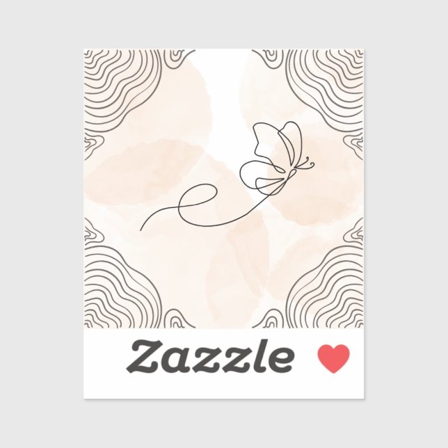 Bohemian Butterfly design on sticker (Sheet)