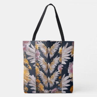 Bohemian Butterfly & Feather T-Shirt Tote Bag