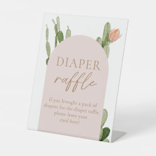 Bohemian Cactus Desert Diaper Raffle Sign