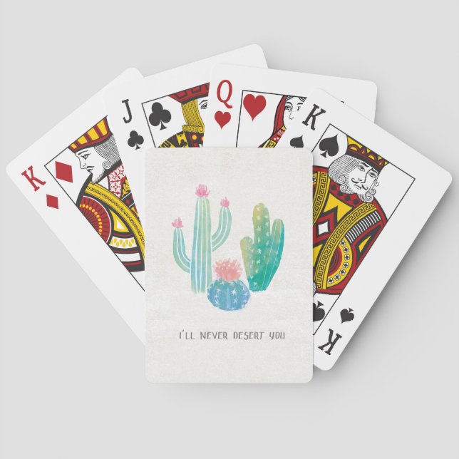 Bohemian Cactus | I'll Never Desert You Playing Cards (Back)