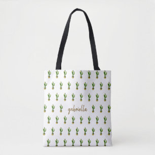 Bohemian Cactus with Name Tote Bag