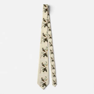 Bohemian Chatterer (Waxwing) Audubon Birds America Tie