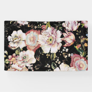 bohemian chic blush pink flowers dark floral banner