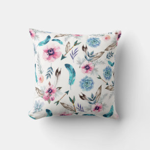 Bohemian Chic Floral Boho Girl Cushion
