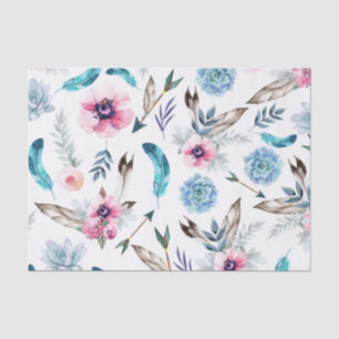 Bohemian Chic Floral Boho Girl Tissue Paper