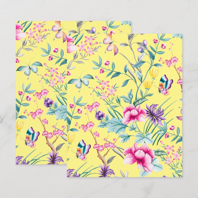 Bohemian Chic Floral Pattern Scrapbook Paper (Front/Back)
