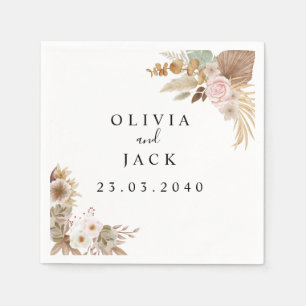 Bohemian Chic floral Wedding Napkin