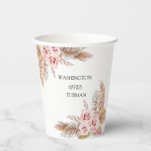 Bohemian Chic Floral Wedding Paper Cup