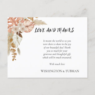 Bohemian Chic Floral Wedding Thank You Card