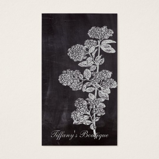 Bohemian Chic french country chalkboard botanical Business Card
